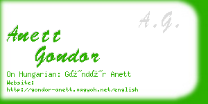 anett gondor business card